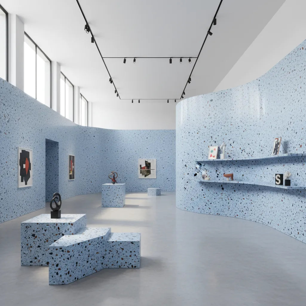 Gallery design from recycled polymer panels - Rimalto Design