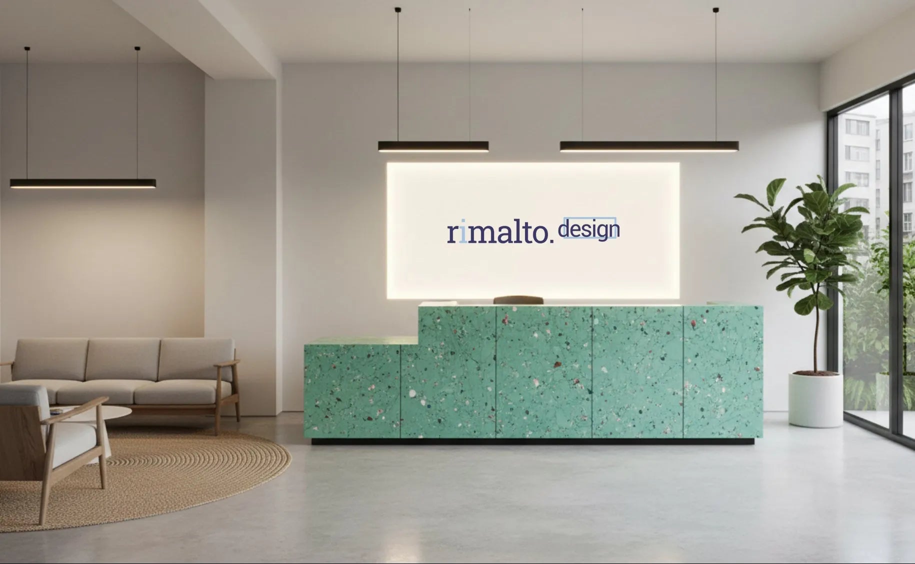 Recycled plastic reception desk - Rimalto Design