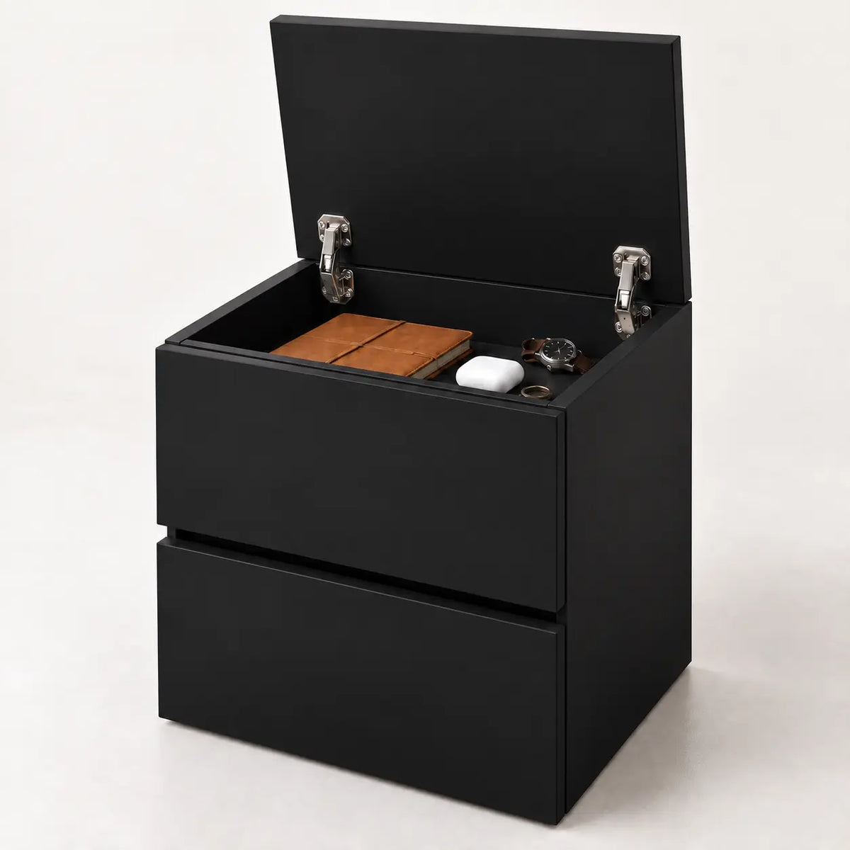 RNI-0002 Double-Drawer Nightstand with Concealed Compartment