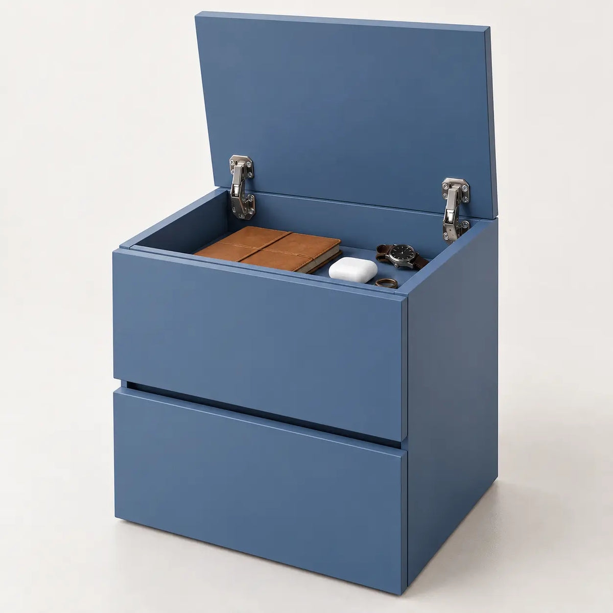 RNI-0002 Double-Drawer Nightstand with Concealed Compartment