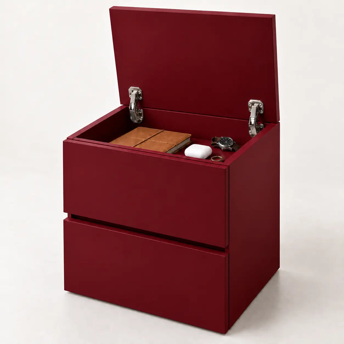 RNI-0002 Double-Drawer Nightstand with Concealed Compartment
