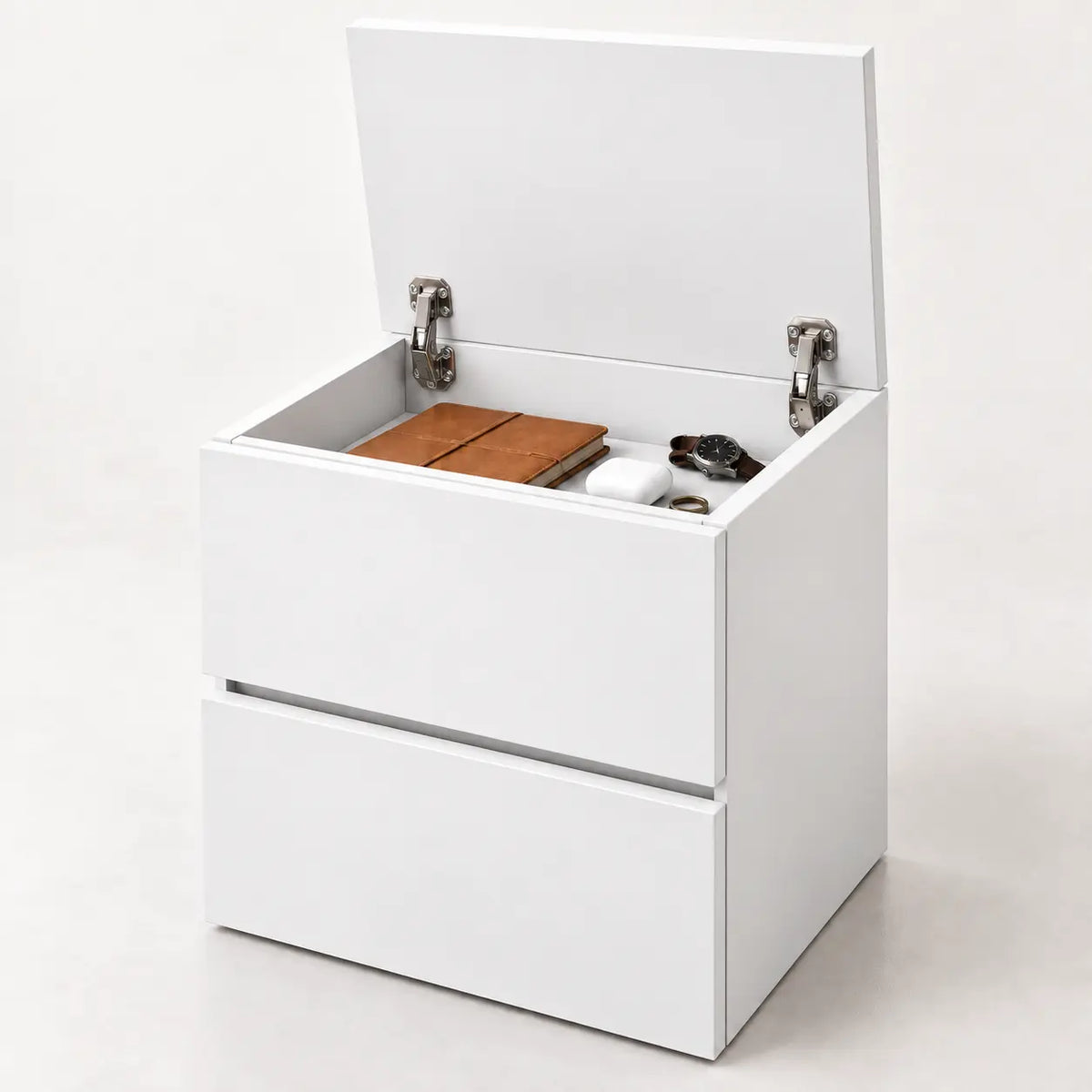 RNI-0002 Double-Drawer Nightstand with Concealed Compartment