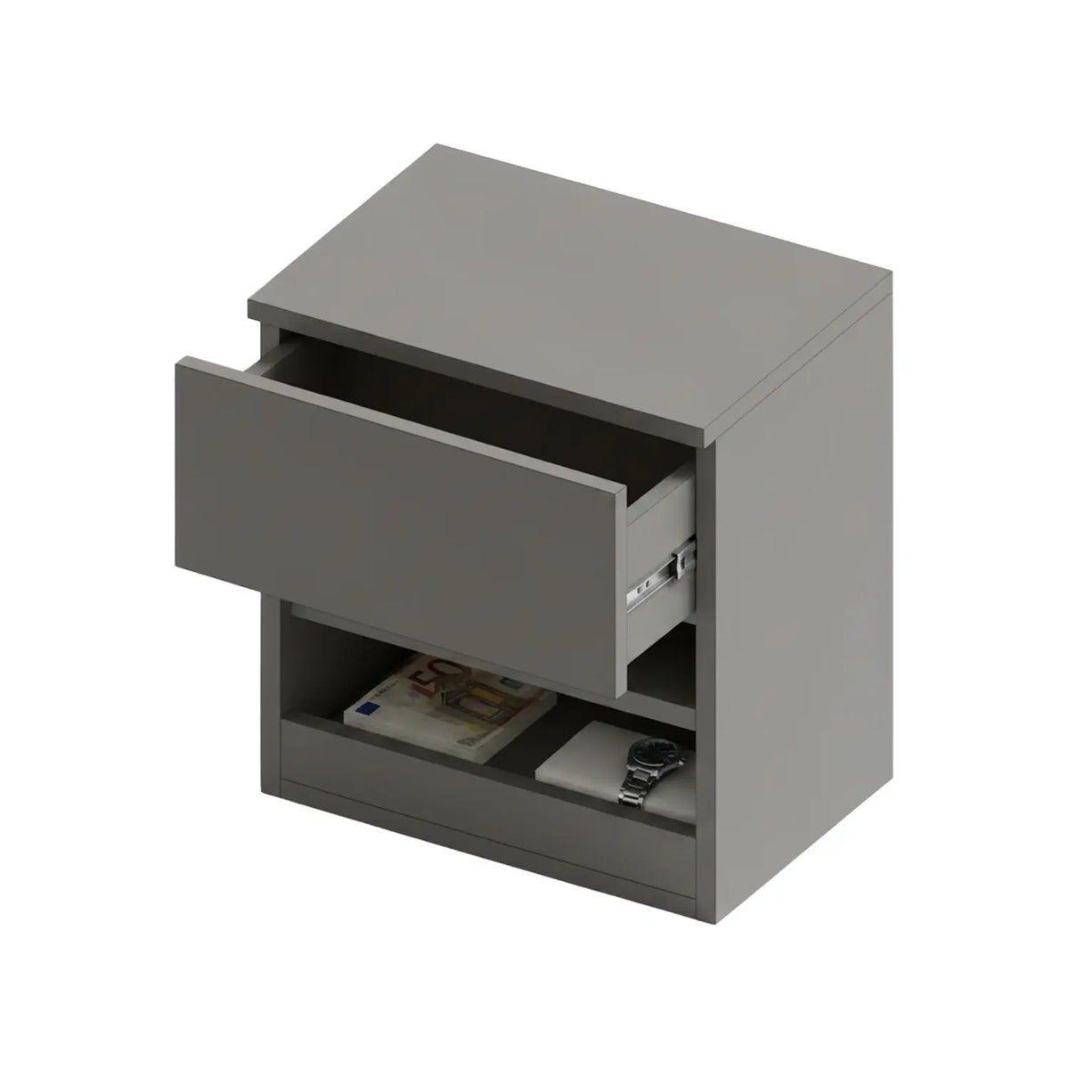 RNI-0001 Single-Drawer Nightstand with Concealed Compartment