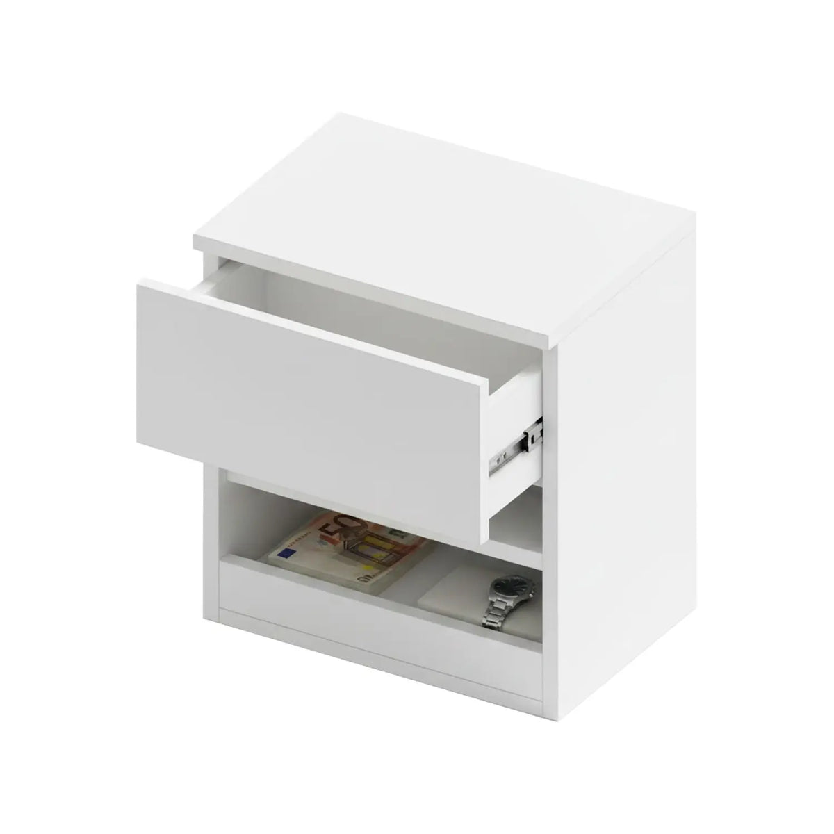 RNI-0001 Single-Drawer Nightstand with Concealed Compartment