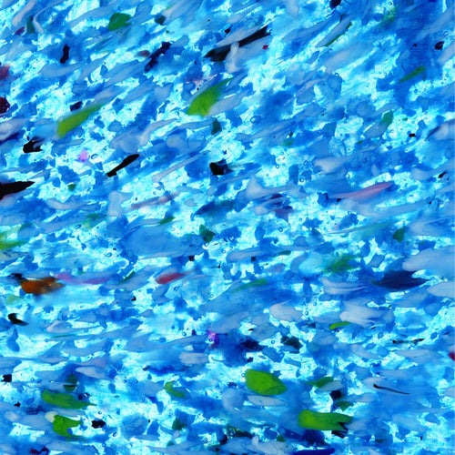 Blue recycled plastic panel