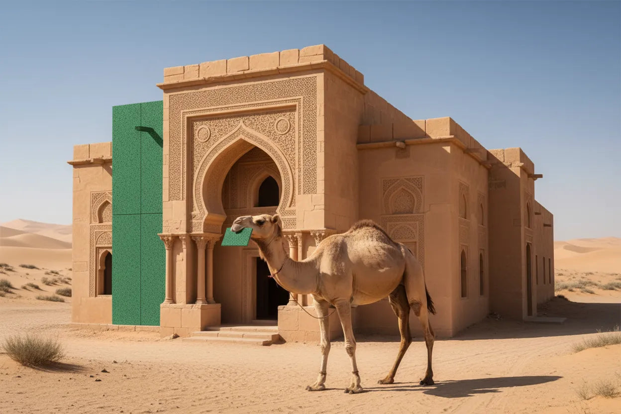 Recycled polymer sheets in a desert - Rimalto Design